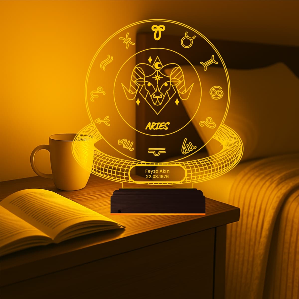 Овен — 3D LED Ночник | Именной подарок на день рождения 6