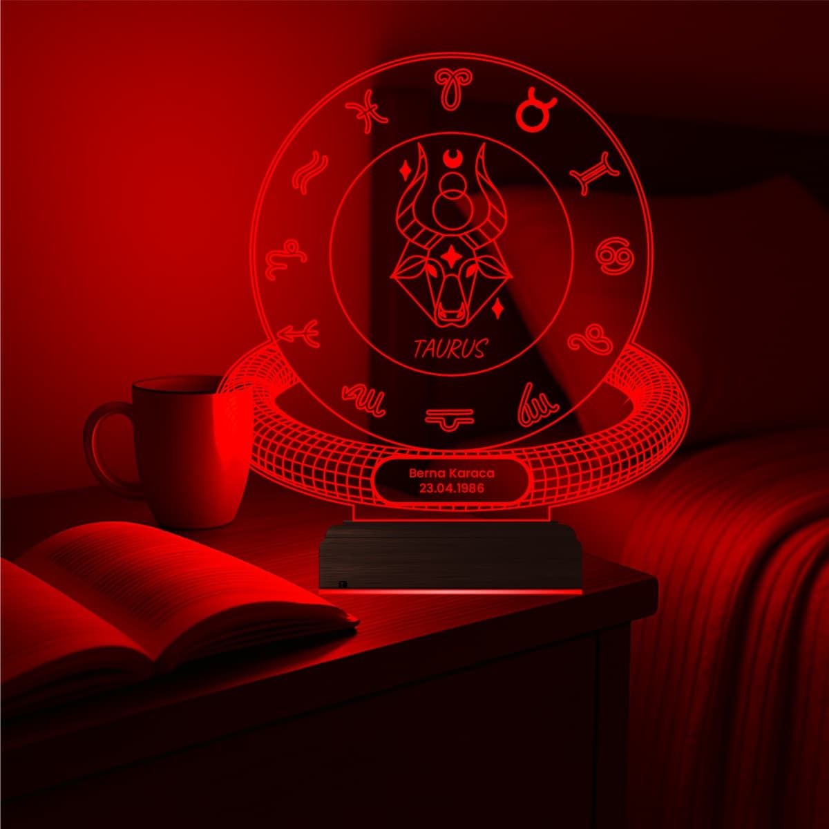 Телец — 3D LED Ночник | Именной подарок на день рождения 5