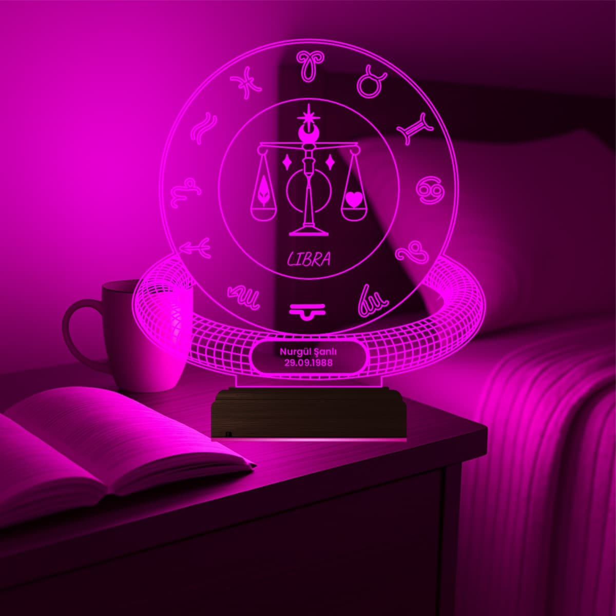 Весы — 3D LED Ночник | Именной подарок на день рождения 3