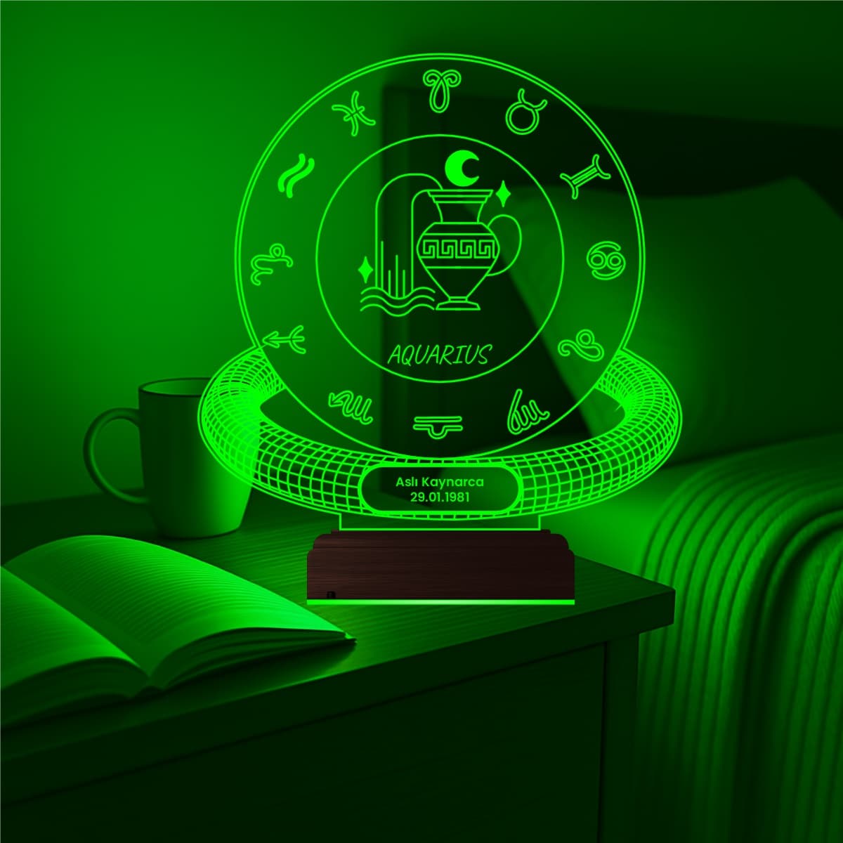Водолей — 3D LED Ночник | Именной подарок на день рождения 4