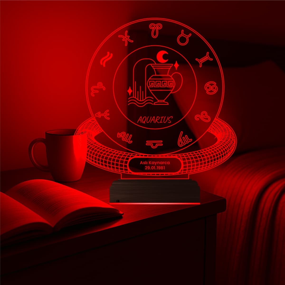 Водолей — 3D LED Ночник | Именной подарок на день рождения 5