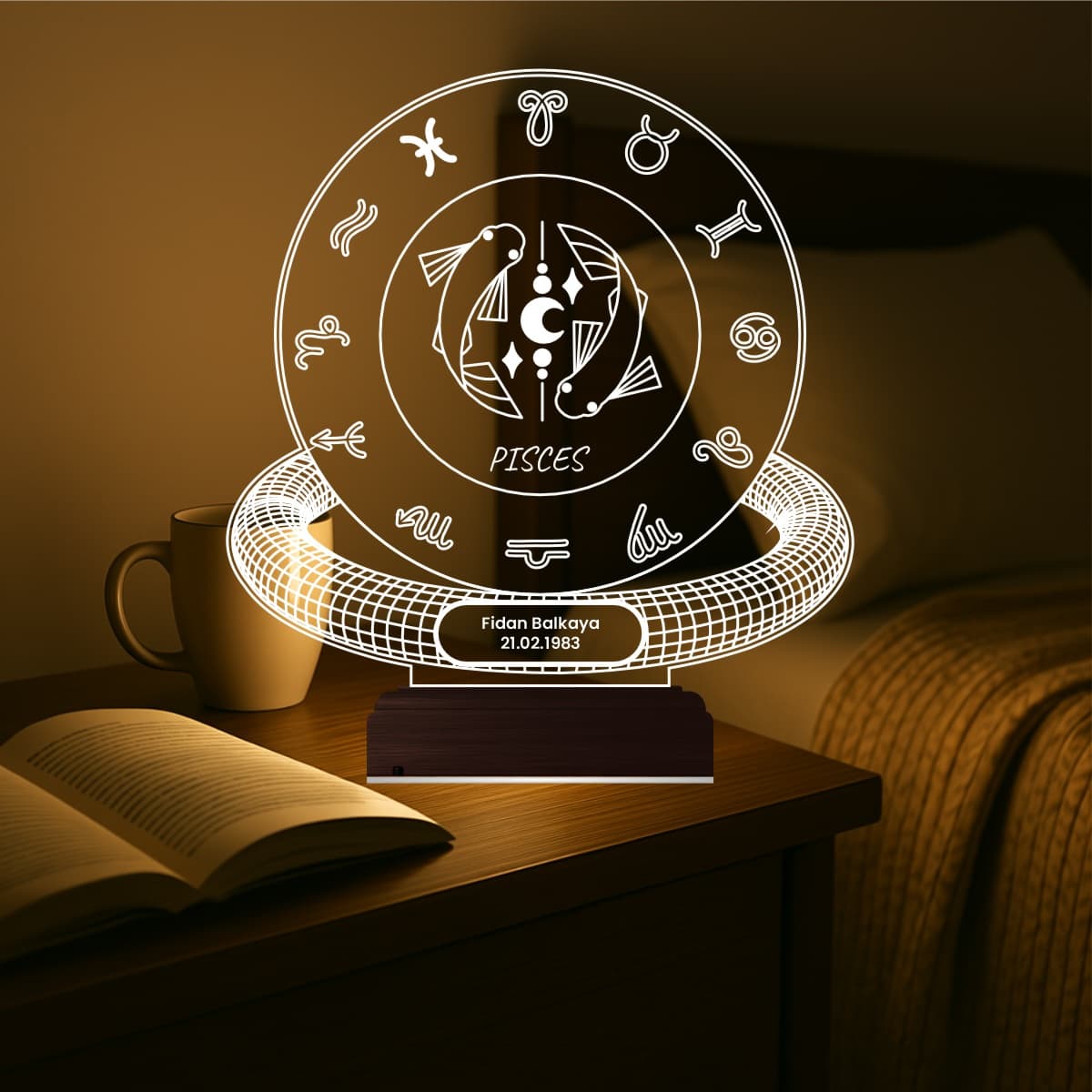 Рыбы — 3D LED Ночник с именем | Подарок на день рождения 1