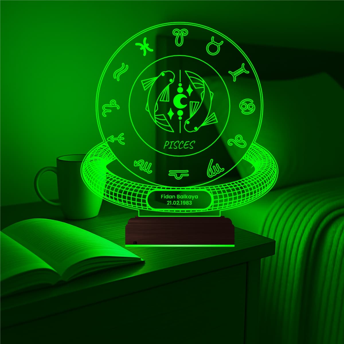 Рыбы — 3D LED Ночник с именем | Подарок на день рождения 4