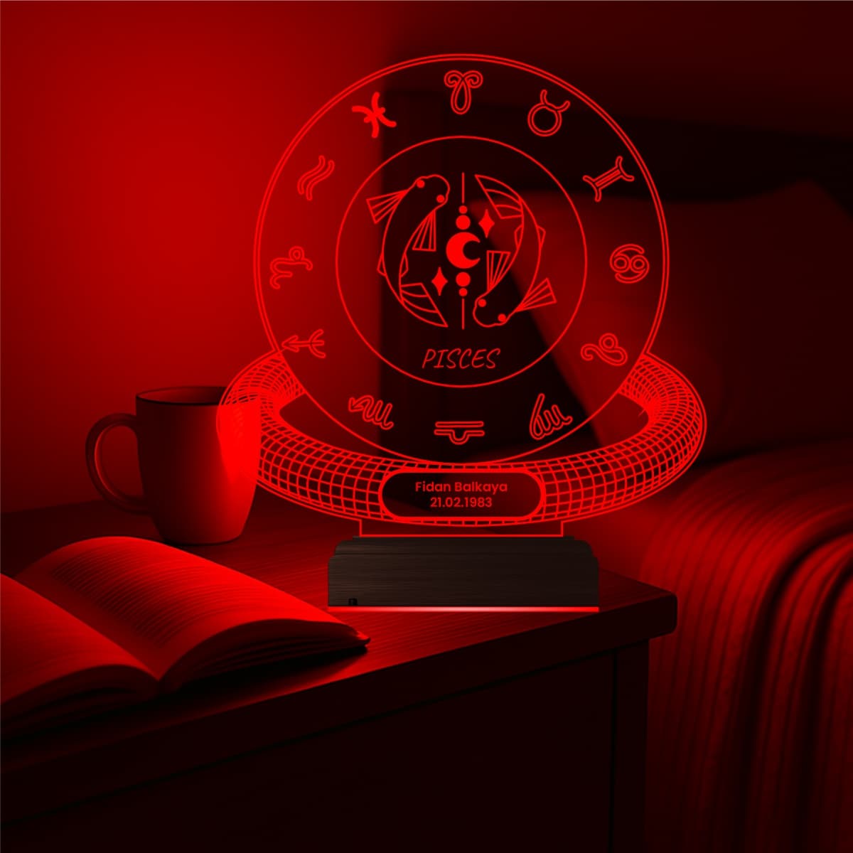 Рыбы — 3D LED Ночник с именем | Подарок на день рождения 5