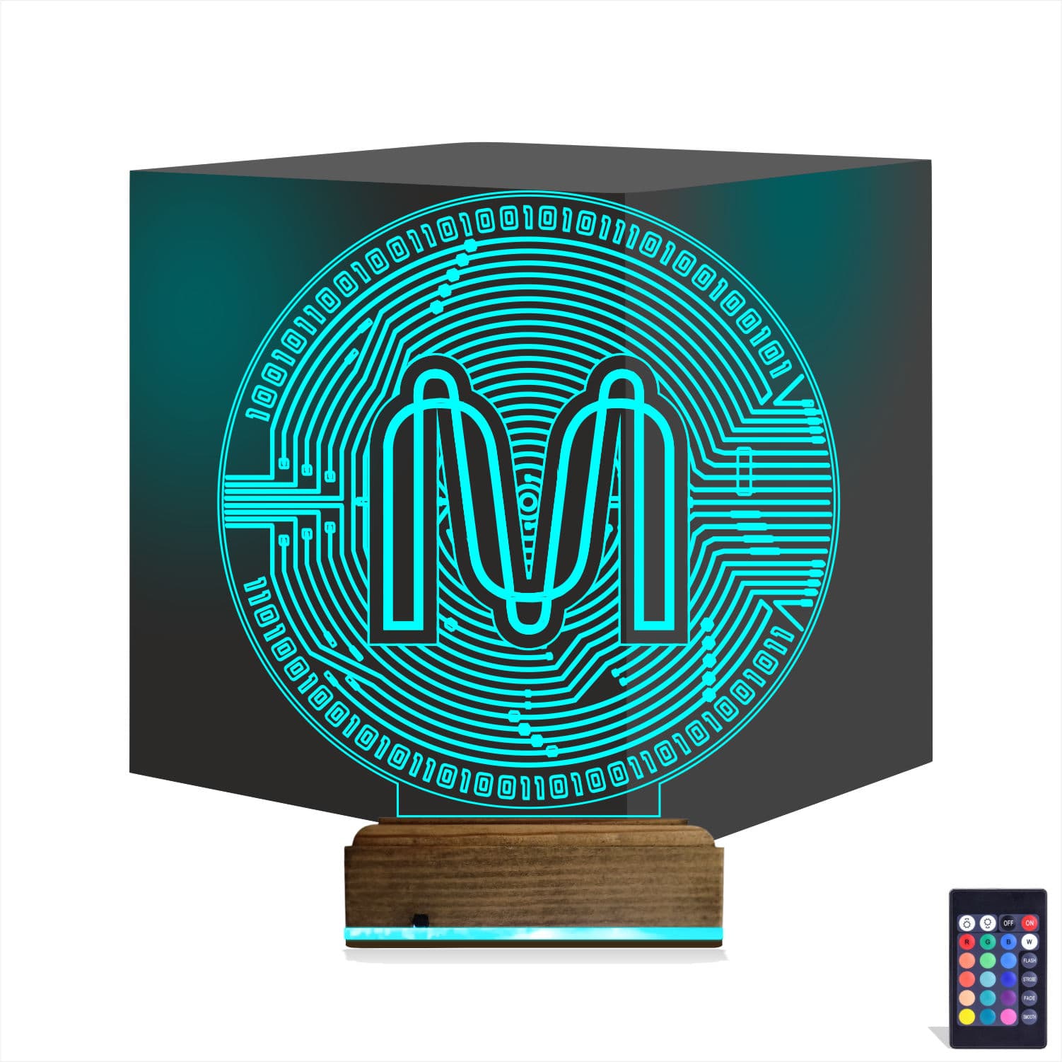 Буква M в стиле IT — 3D LED Ночник | Подарок программисту