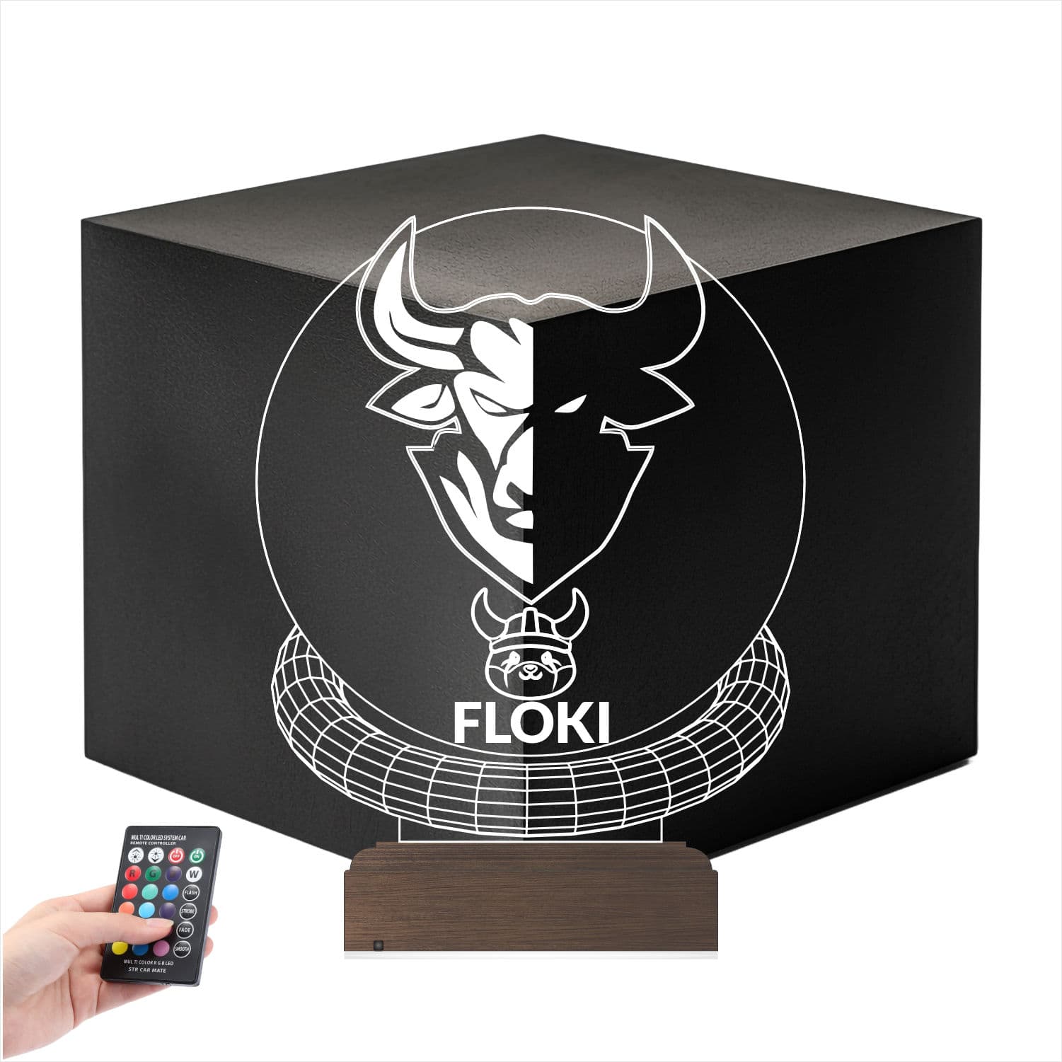 Floki и Бык — 3D LED Ночник | Подарок трейдеру